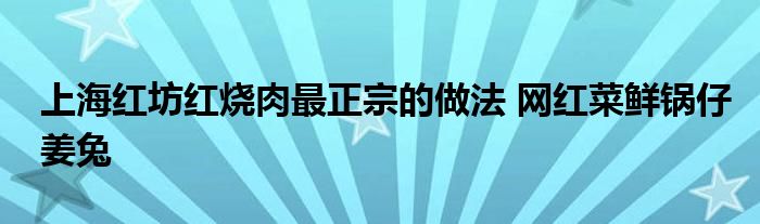 上海红坊红烧肉最正宗的做法 网红菜鲜锅仔姜兔