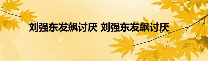 刘强东发飙讨厌 刘强东发飙讨厌