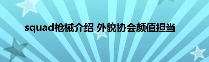 squad枪械介绍 外貌协会颜值担当