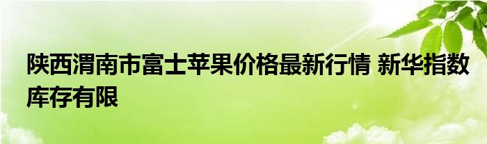 陕西渭南市富士苹果价格最新行情 新华指数库存有限