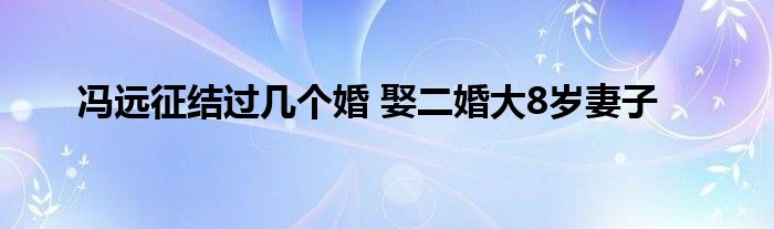 冯远征结过几个婚 娶二婚大8岁妻子