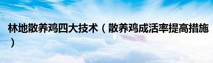 林地散养鸡四大技术（散养鸡成活率提高措施）