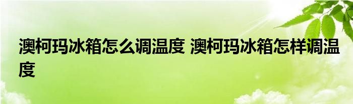 澳柯玛冰箱怎么调温度 澳柯玛冰箱怎样调温度