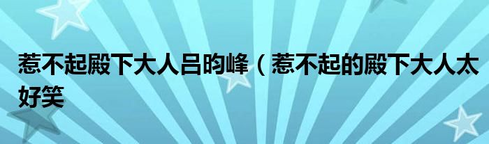 惹不起殿下大人吕昀峰（惹不起的殿下大人太好笑