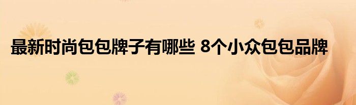 最新时尚包包牌子有哪些 8个小众包包品牌