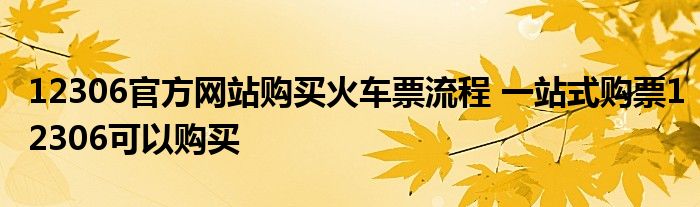 12306官方网站购买火车票流程 一站式购票12306可以购买