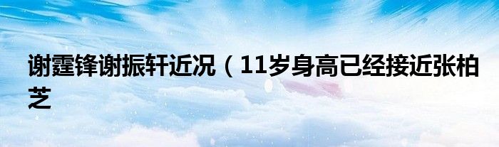 谢霆锋谢振轩近况（11岁身高已经接近张柏芝