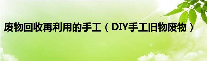 废物回收再利用的手工（DIY手工旧物废物）