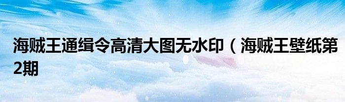 海贼王通缉令高清大图无水印（海贼王壁纸第2期