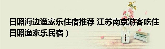 日照海边渔家乐住宿推荐 江苏南京游客吃住日照渔家乐民宿）