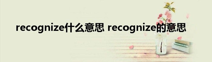 recognize什么意思 recognize的意思