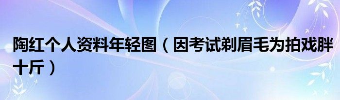 陶红个人资料年轻图（因考试剃眉毛为拍戏胖十斤）