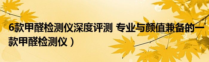 6款甲醛检测仪深度评测 专业与颜值兼备的一款甲醛检测仪）