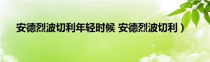 安德烈波切利年轻时候 安德烈波切利）