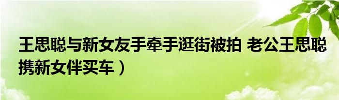 王思聪与新女友手牵手逛街被拍 老公王思聪携新女伴买车）