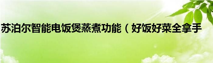 苏泊尔智能电饭煲蒸煮功能（好饭好菜全拿手