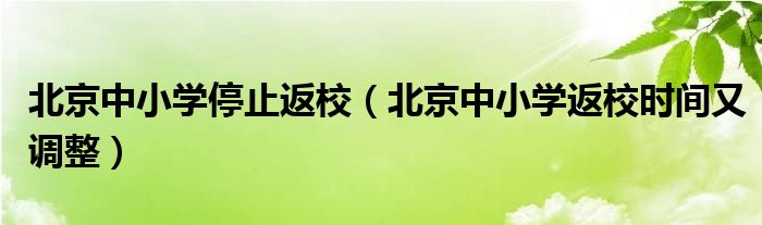 北京中小学停止返校（北京中小学返校时间又调整）