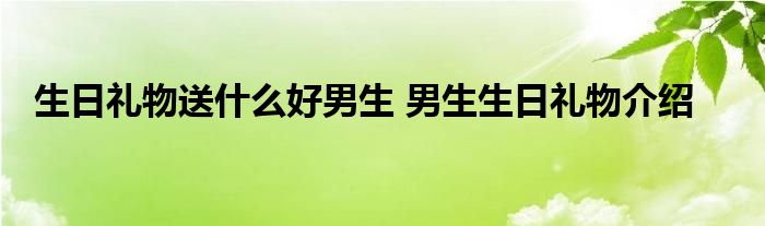 生日礼物送什么好男生 男生生日礼物介绍