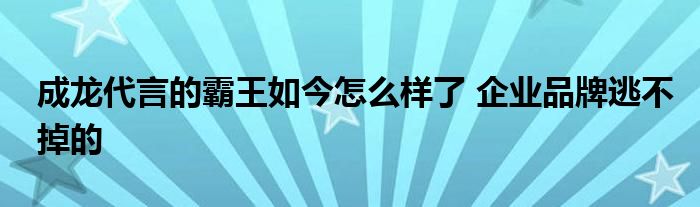 成龙代言的霸王如今怎么样了 企业品牌逃不掉的