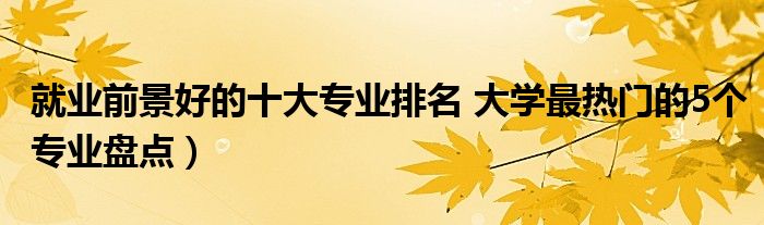 就业前景好的十大专业排名 大学最热门的5个专业盘点）