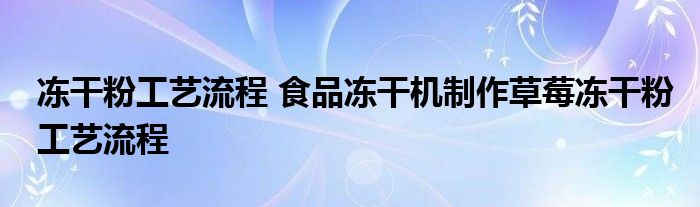 冻干粉工艺流程 食品冻干机制作草莓冻干粉工艺流程