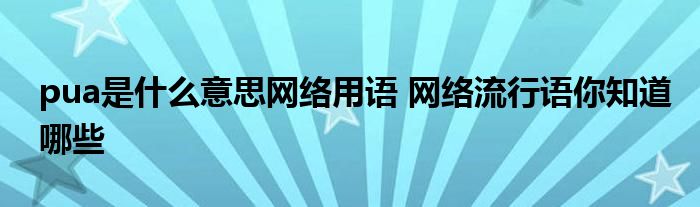 pua是什么意思网络用语 网络流行语你知道哪些