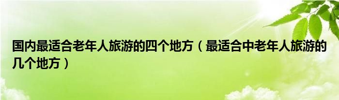 国内最适合老年人旅游的四个地方（最适合中老年人旅游的几个地方）