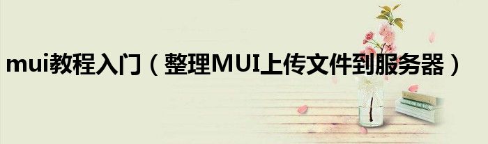 mui教程入门（整理MUI上传文件到服务器）