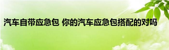 汽车自带应急包 你的汽车应急包搭配的对吗