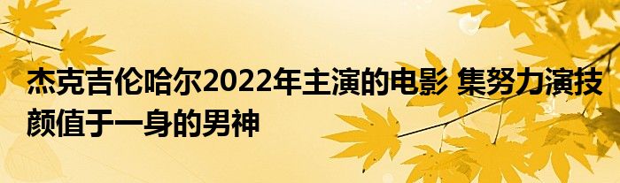 杰克吉伦哈尔2022年主演的电影 集努力演技颜值于一身的男神