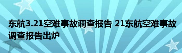 东航3.21空难事故调查报告 21东航空难事故调查报告出炉