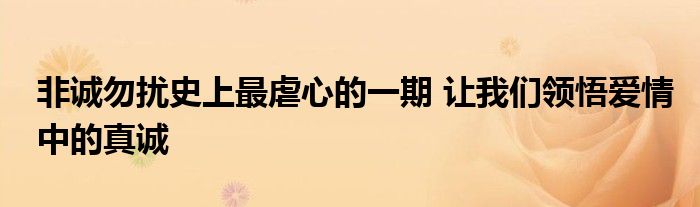 非诚勿扰史上最虐心的一期 让我们领悟爱情中的真诚