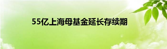 55亿上海母基金延长存续期