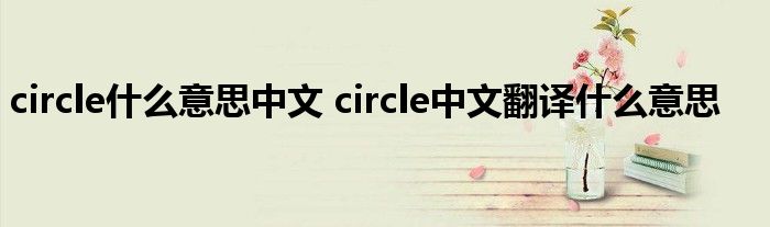 circle什么意思中文 circle中文翻译什么意思