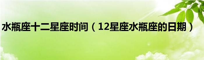 水瓶座十二星座时间（12星座水瓶座的日期）