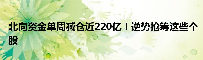 北向资金单周减仓近220亿！逆势抢筹这些个股