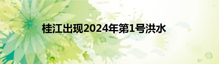 桂江出现2024年第1号洪水