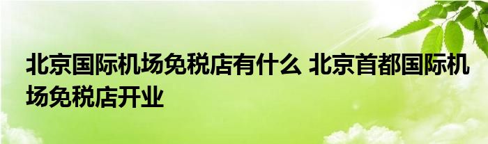 北京国际机场免税店有什么 北京首都国际机场免税店开业