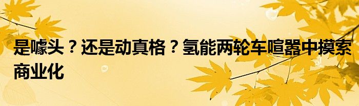 是噱头？还是动真格？氢能两轮车喧嚣中摸索商业化