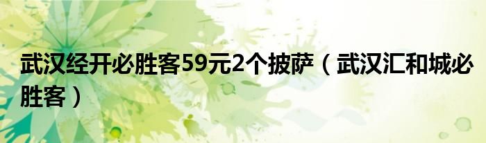 武汉经开必胜客59元2个披萨（武汉汇和城必胜客）