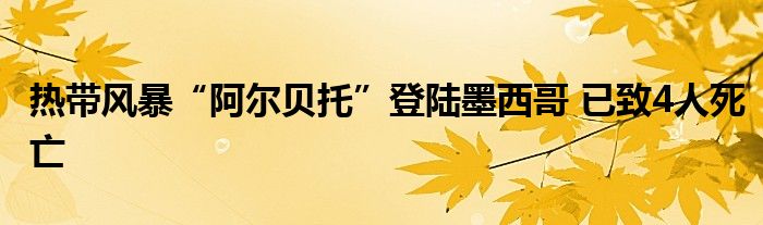 热带风暴“阿尔贝托”登陆墨西哥 已致4人死亡