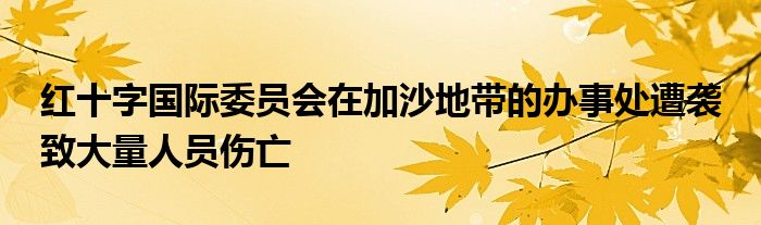 红十字国际委员会在加沙地带的办事处遭袭 致大量人员伤亡