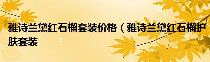 雅诗兰黛红石榴套装价格（雅诗兰黛红石榴护肤套装