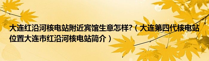 大连红沿河核电站附近宾馆生意怎样?（大连第四代核电站位置大连市红沿河核电站简介）