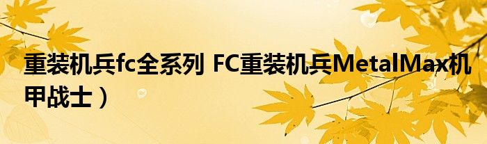 重装机兵fc全系列 FC重装机兵MetalMax机甲战士）