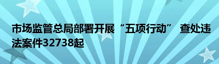 市场监管总局部署开展“五项行动” 查处违法案件32738起