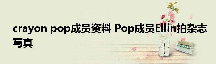 crayon pop成员资料 Pop成员Ellin拍杂志写真