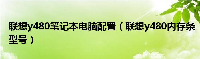 联想y480笔记本电脑配置（联想y480内存条型号）