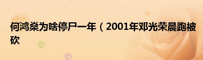 何鸿燊为啥停尸一年（2001年邓光荣晨跑被砍