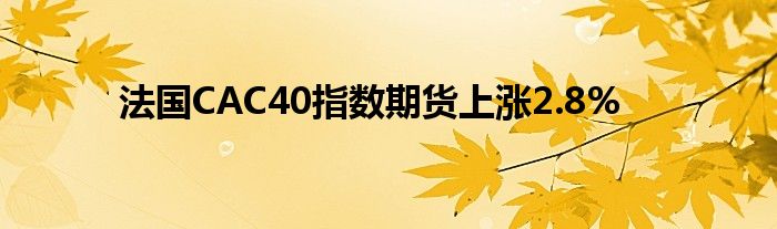 法国CAC40指数期货上涨2.8%